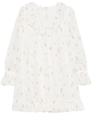 Chloé Floral-Print Mini Dress - White
