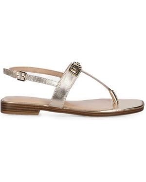 Guess Logo-Plaque T-Bar Sandals - White