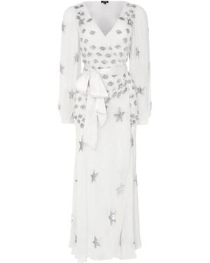 Temperley London Etoile Sequin-Star Wrap Dress - White