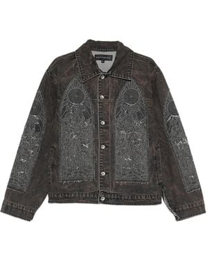 Who Decides War Mechanic Denim Jacket - Grey