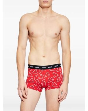 DIESEL Bóxer Con Estampado De Corazones - Rojo