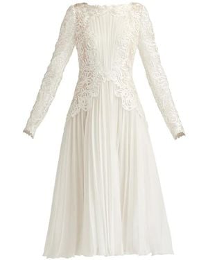 Tadashi Shoji Lace Pleated Dress - White