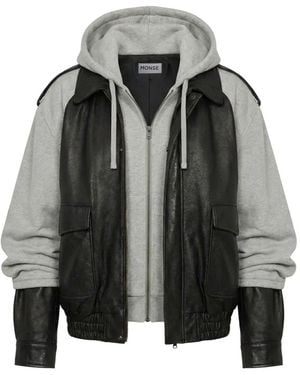 Monse Hybrid Leather Jacket - Black