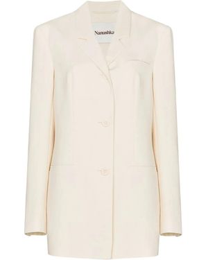 Nanushka Single-Breasted Blazer - Natural