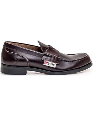COLLEGE Leather Loafers - Brown