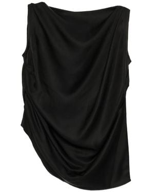 JNBY Top Asimétrico Drapeado - Negro