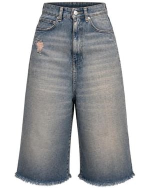 ViCOLO Short À Bords Francs Et Effet Usé - Gris