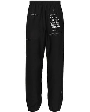 TAKAHIROMIYASHITA TheSoloist. Slogan-Print Track Trousers - Black