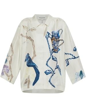 Munthe Nancie Graphic-Print Button-Down Shirt - White