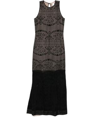 Twinset Openwork Midi Dress - Black