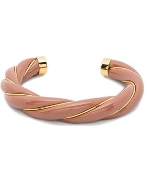 Aurelie Bidermann Diana twisted gold-plated bracelet - Pink