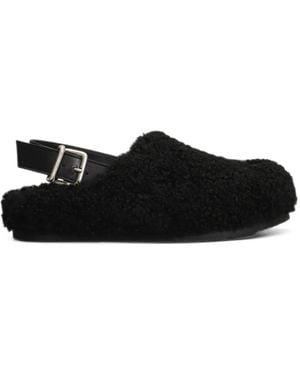 Vic Matié Fur-Xavier 101 Buckle-Fastening Shearling Mules - Black
