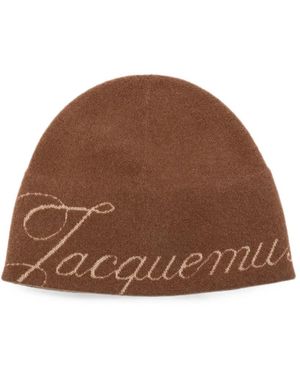 Jacquemus Bonnet Le Atelier À Logo Intarsia - Brown