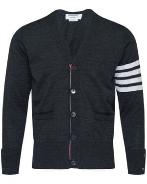 Thom Browne 4-Bar V-Neck Cardigan - Blue