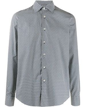 Dell'Oglio Geometric Button-Down Shirt - Blue