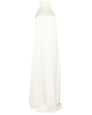 The Archivia Riviera Feather-Trim Maxi Dress - White