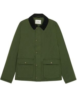 Les Deux Corduroy-Collar Flap-Pocket Jacket - Green