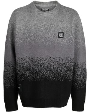 Izzue Slogan-Embroidered Crew-Neck Sweater - Gray