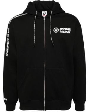 Aape By A Bathing Ape Logo Patched Hooded Jacket - Black