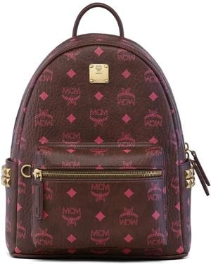 MCM Stark Visetos Backpack - Red
