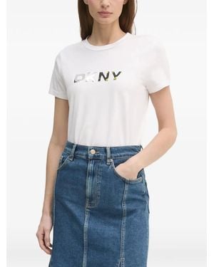 DKNY T-Shirt Con Logo - Blu