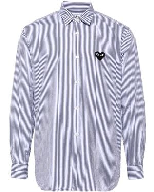 COMME DES GARÇONS PLAY ロゴパッチ シャツ - ブルー