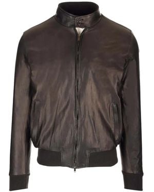 Al Duca d'Aosta Leather Biker Jacket - Brown