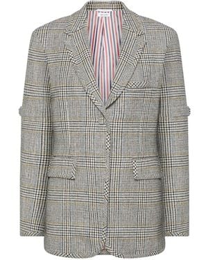 Thom Browne Hunting Tweed Armband Blazer - Grey