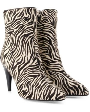 Isabel Marant Jany Zebra-Print Ankle Boots - Black