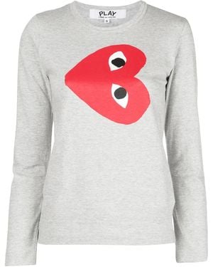 COMME DES GARÇONS PLAY Printed Logo T-Shirt - Gray