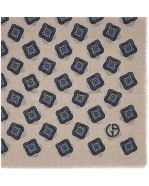 Giorgio Armani Floral-Pattern Scarf - Grey