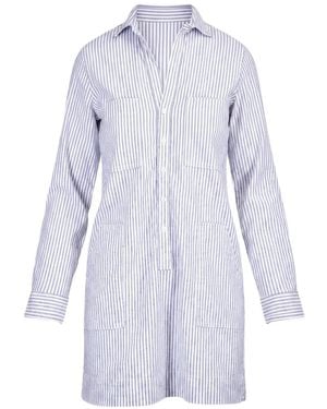 Frank & Eileen Ireland Striped Long-Sleeve Mini Dress - Purple
