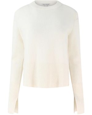 Autumn Cashmere Ribbed-Hem Jumper - White