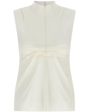 MISENITHE Mia Draped High-Neck Top - White