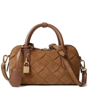 Stella McCartney Woven Padlock Shoulder Bag - Brown