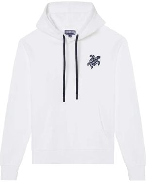 Vilebrequin Sudadera Con Capucha Y Tortuga Bordada - Blanco