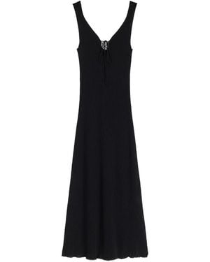 MACCAPANI Gestrikte Midi-Jurk - Zwart