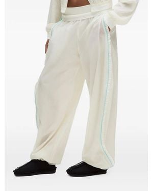 Ganni Ruffle-Trim Track Trousers - White