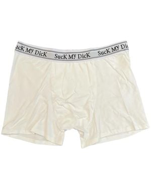 THUG CLUB Suck My Dick Logo-Waistband Boxer Briefs - White