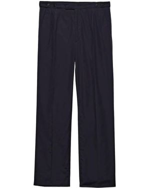 Prada Wide-Leg Cotton Trousers - Blue