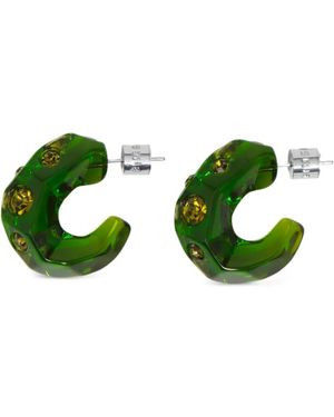 Bimba Y Lola Resin And Crystals Hoop Earrings - Green
