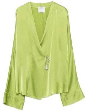 forte_forte Tassel-Detail Blouse - Green