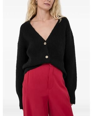 Morgan V-Neck Cardigan - Red