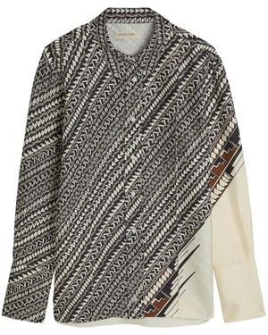 Heirlome X Alex Jurado Print Colourblock Shirt - Grey