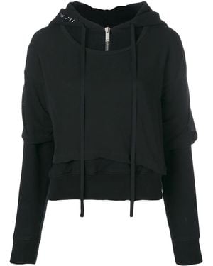 Unravel Project T-Shirt Layered Hoodie - Black