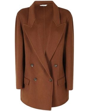 Hevò Acayadw Double-Breasted Coat - Brown