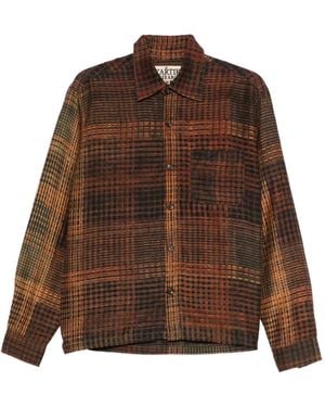 Kartik Research Checked Shirt - Brown
