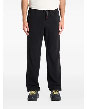 Gramicci Belted Fleece-Texture Track Pants - Black