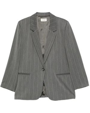 ViCOLO Pinstripe-Pattern Single-Breasted Blazer - Gray