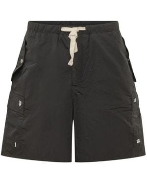 Palm Angels Palm Type Loose Cargo Shorts - Black